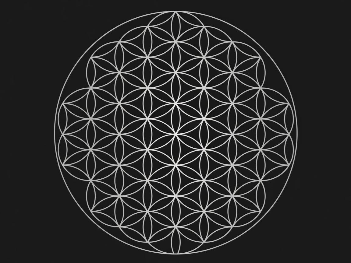 Overlapping circles forming a flower of life pattern representing sacred geometry